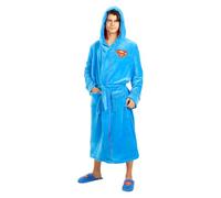 Funidelia Peignoir Officiel de Superman pour homme avec capuche, Peignoir Homme d’Acier pour adultes à offrir à Noël et Anniversaires, Déguisements de Carnaval, Halloween et Fêtes - Taille L-XL