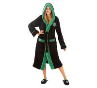 Funidelia Peignoir Officiel Serpentard - Harry Potter pour homme et femme, Produits dérivés de Poudlard pour adultes à offrir à Noël et Anniversaires, Déguisements de Carnaval, Halloween - Taille S-M
