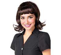 Funidelia | Perruque brune des années 50 pour femme Années 50, Rock and Roll, Grease, Décennies - Accesoires pour Adultes, accessoire pour déguisement - Marron
