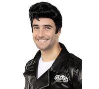 Funidelia | Perruque Danny Zuko - Grease pour homme Années 50: Rock & Roll, Pink Ladies, T-Birds, Films et Cinéma - Accesoires pour Adultes, accessoire pour déguisement - Noir