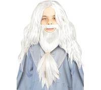 Funidelia | Perruque de Dumbledore & barbe pour garçon Magiciens, Gryffondor, Poudlard - Accessoire pour Enfant, accessoire pour déguisement - Gris/Argenté