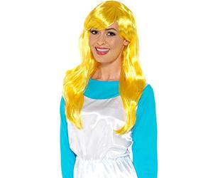 Funidelia | Perruque de Schtroumpfette 100% OFFICIELLE pour femme The Smurfs, Dessins Animés, Les Schtroumpfs, Petit Nain - Couleur: Jaune, accessoire pour déguisement