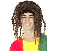Funidelia | Perruque dreadlocks pour femme Jamaïque, Originaux et Drôle, Bob Marley - Accesoires pour Adultes, accessoire pour déguisement - Marron
