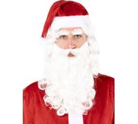 Funidelia | Perruque et barbe du Père Noël Santa Claus, Père Noël - Couleur: Blanc, accessoire pour déguisement - Déguisements amusants pour vos soirées.