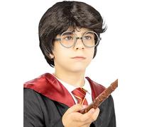 Funidelia | Perruque Harry Potter pour garçon Magiciens, Gryffondor, Poudlard - Accessoire pour Enfant, accessoire pour déguisement - Marron