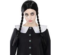 Funidelia | Perruque Mercredi Addams - La Famille Addams pour femme Films de peur, Horreur - Accesoires pour Adultes, accessoire pour déguisement - Noir