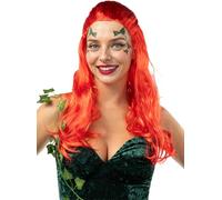 Funidelia | Perruque Poison Ivy pour femme Super héros, DC Comics, Méchants, L'Empoisonneuse - Accessoire pour Adultes, accessoire pour déguisement - Rouge