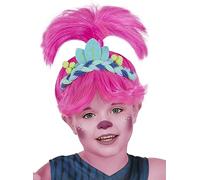 Funidelia | Perruque Poppy - Trolls 3 pour fille Dessins Animés, Trolls, Films et Cinéma - Accesoires pour enfant, accessoire pour déguisement - Rose