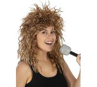 Funidelia | Perruque Tina Turner pour femme Musique Pop, Groupes Musique, Chanteurs, Années 80 - Accesoires pour Adultes, accessoire pour déguisement - Marron
