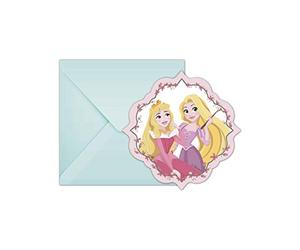 Funidelia Procos Lot de 6 cartes d'invitation avec enveloppes Motif princesses rêveur
