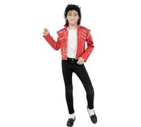 Funidelia | Veste de Michael Jackson Beat It pour garçon Musique Pop, Groupes Musique, Chanteurs, Années 80 - Accesoires pour enfant, accessoire pour déguisement - Taille 10-12 ans - Rouge