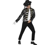 Funidelia | Veste militaire noire Michael Jackson pour homme Musique Pop, Groupes Musique, Chanteurs, Années 80 - Accesoires pour Adultes, accessoire pour déguisement - Taille M - L - Noir