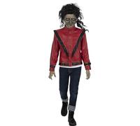 Funidelia Veste Officielle de Michael Jackson Thriller pour garçon, Taille 10-12 ans. Accessoires de déguisements pour enfants pour fêtes, Carnaval et Halloween