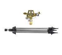 Funien 1/2, Arroseur Trépied en Acier Inoxydable en Alliage de Zinc avec Couverture à 360 Degrés, pour Irriguer la Pelouse, Le Jardin et la Cour