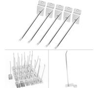 Funien 25 Crochets Muraux Latéraux de 6 Pouces avec Finition Chromée Brillante, extrémité Retournée à 30 Degrés, Tuyau D'échappement Rond Lisse pour Plus de sécurité, pour Murs à