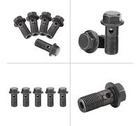 Funien 5 Pièces Boulons et Rondelles Banjo de Moto, Fer Inoxydable M10 X 1,25/M10 * 1,0 Mm, Adaptés à la Plupart des étriers de Frein, Maître D'embrayage, Tuyau D'énergie Rayonnant avec (M10×1mm)