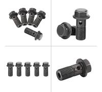 Funien 5 Pièces Boulons et Rondelles Banjo de Moto, Fer Inoxydable M10 X 1,25/M10 * 1,0 Mm, Adaptés à la Plupart des étriers de Frein, Maître D'embrayage, Tuyau D'énergie Rayonnant avec (M10 × 1,25