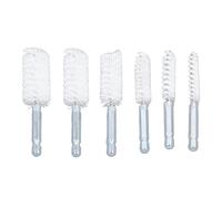 Funien 6 Pièces Brosse D'alésage, Ensemble de Brosses de Nettoyage en Fil torsadé Antirouille, Tige Hexagonale 1/4 Po pour Perceuse à Percussion électrique, Différentes Largeurs 8-19 (Nylon (blanc))