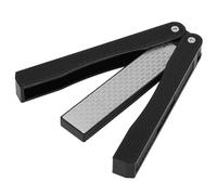 Funien Aiguiseur de Couteaux Diamant, Aiguiseur Portable Pliable Double Face Antidérapant avec Design Concave et Convexe pour Outils D'extérieur en Métal et Céramique, Noir (Noire)