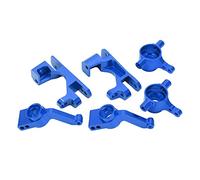 Funien Blocs de Direction Moyeux C, Fusées D'essieu, Pièces de Mise à Niveau en Aluminium avec Vis Roulement, Siège D'essieu Arrière pour Véhicule Tout-terrain 1/10 RC Slash 4x (Bleu)