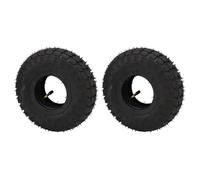 Funien Chambre à Air de Pneu en Caoutchouc, 2 Jeux de Pneus et de Chambre à Air 4.10/3.50-4, Tige Courbée TR87 de 4 Pouces, Brouette de Tondeuse à Gazon avec des Performances Fiables,