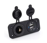 Funien Chargeur de Voiture Universel avec Double USB, Adaptateur d'alimentation Répartiteur de Prise Allume-Cigare 12 V pour /, Moto, Voiture, Camion