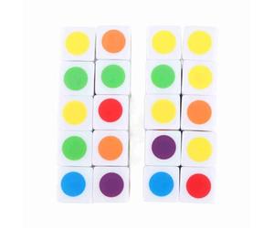 Funien Dés à Points de Couleur 6 Couleurs, Dés D'Enseignement à Angle Droit pour Jeux de société, Enseignement Numérique