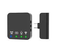 Funien Double Micro à Revers sans Fil pour Enregistrement Transparent avec Annulation de Bruit, Son Omnidirectionnel à 360 °, Gamme de 20 M et Autonomie de 6 Heures, Un Conception (Type 1)