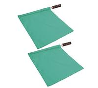 Funien Drapeau D'arbitre Sportif, Drapeaux Officiels D'arbitre, Drapeau à Main de Juge de Touche, Signalisation, Poteau en Acier Inoxydable Couleur Vive, Poignée en (Vert)