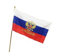 Funien Drapeau National de la Russie, Bannière en Polyester Durable pour la Décoration de Maison, du Bureau, des Activités, du Festival, 90 X 150 Cm, Drapeau Pays Russie pour une Utilisation