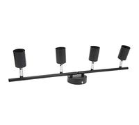 Funien Éclairage de Suivi à LED Noir Mat Pliable à Angle Réglable, éclairage de Suivi à 4 Lumières avec E27 pour Chambre à Coucher, Hôtel, 4 Têtes de Lampe, Bar de Chambre