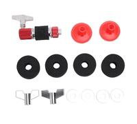 Funien Ensemble de Feutres de Cymbale D'embrayage Hi Hat, 13 Pièces, Accessoires Batterie Antidérapants pour Kit Batterie, Tampons Antidérapants pour Matériel Batteur (Rouge)