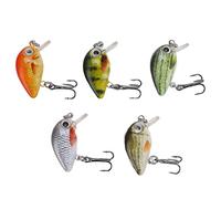 Funien Ensemble de Leurres de Pêche Crankbait avec Boîte, Kit D'appâts Durs Style Nage Réaliste pour l'eau Mer et l'eau Douce, Actions Réalistes Attirant Plus Captures, 5 X Mini Leurres Pêche 2,7 (5
