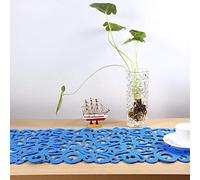 Funien Ensemble de Tapis de Table en Feutre de Décoration pour la Maison, Chemin de Nappe en Forme de Rectangle 7 Couleurs, Sets de Table pour Les Familles, 40x11 Pouces (Lac Bleu)