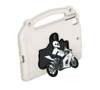 Funien Étui pour Tablette EVA Housse de Protection pour Tablette Enfants Style Moto Poignée de Béquille Antichoc avec Découpes Précises 10.2 9e 8e 7e 3 Pro 10.5 (Beige)
