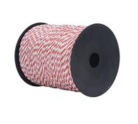 Funien Fil D'alimentation de Clôture électrique pour Chevaux de Ferme de Ranch, Bovins, Moutons, Chiens, Corde en Plastique PE de 500 M, Fil en Acier Inoxydable à Haute conductivité,