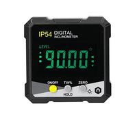 Funien IP54, IP54 4 * 90 ° Inclinomètre numérique portable Rétro-éclairage LCD Rapporteur numérique Compteur de pente Règle d'angle numérique Magnétique simple face Rapporteur multifonctions Mode de m