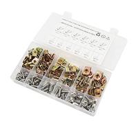 Funien Kit D'assortiment de 65 Clips en U et Vis, Attaches D'écrous en Acier Inoxydable Dur avec étui à Plusieurs Compartiments, Ajustement Universel pour Motos, Voitures, Clips de