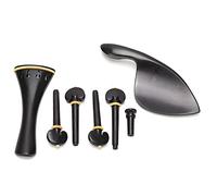 Funien Kit de Boutons et Cordier d'extrémité de Violon Haute qualité pour Violons 4/4, Composants en ébène, 6 Unités