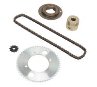 Funien Kit de Pignon de Chaîne 25H 82 Maillons, Pignon Avant 8D 11T, Arrière 55T 4 Trous avec Roue et Connecteur 13mm pour Vélos Bricolage, Mini Motos, Motos Tout-