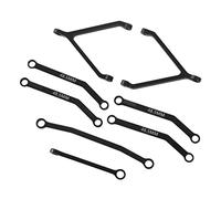 Funien Maillons de Châssis RC, Tiges de Traction, Ensemble Barres Direction, Kit Liaison Suspension, Ensemble Biellettes Direction, Structure Légère et Stable en (Noire)