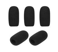 Funien Mini bonnettes Anti-Vent pour Microphone, Protections en Mousse pour Micro-Casque à Revers, Noir, Lot de 5 pièces