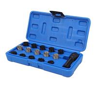 Funien Outil de Réparation de Filetage de Bougie D'allumage en Acier au Carbone, Kit de Tarauds à Vis avec Boîte à Outils, Longueur de Filetage M14 X 1,25 0,4 Pouces 0,7 Pouces,