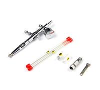Funien Outils Jet d'encre, Kit aérographe Ensemble Alimentation par gravité Double Action pour Voiture Peinture Art Artisanat Peinture Passe-Temps modèle Corps ongle Air Brush 0.2/0.3/0.5mm 9cc