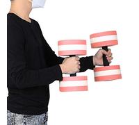 Funien Pagaie à Main Flottante en Mousse avec Haltères à Eau, Poignée Confortable, 3 Couleurs au Choix, équipement D'exercice Aquatique pour les Sports D'intérieur (rose et blanc)