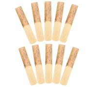 Funien Roseaux de Saxophone de Bambou Premium, Roseaux de Clarinette 10pcs avec Couvercle en Plastique, Couleur en Bois, pour BB 2,5 Sax Accessoires, Haut Mince pour des Vibrations