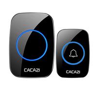 Funien Sonnette sans Fil,Émetteur récepteur de Sonnette sans Fil alimenté par Batterie Simple télécommande Intelligente étanche à l'extérieur