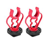 Funien Support de Micro ABS Robuste de Remplacement pour Microphones à Fusil Chasse, Noir et Rouge, Paquet 2