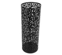 Funien Support de Rangement Rond en Métal pour Parapluie pour Entrée, Bac de Rangement Parapluie Long en Acier Noir avec Motif Creux, Décoration Intérieure et (XL100x70cm / 39.37x27.56in)