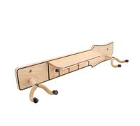 Funien Support Mural pour Guitare avec étagère et Porte-médiators Support de Suspension en Bois élégant, Ferme et Durable, Parfait pour L'espace de Répétition Matériau Unique en Bois Massif